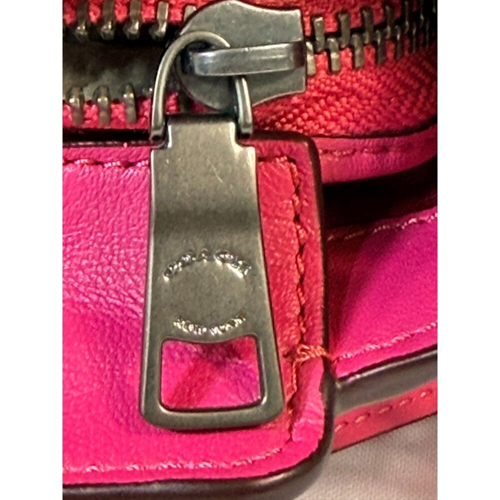 Coach Hot Pink Pebbled Leather Crossbody Satchel - Picture 10 of 15